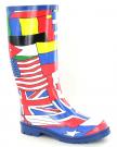 Wholesale World flags Wellington boots, funky fashion wellingtons, 0112, GY footwear wholesalers, 十二.九九